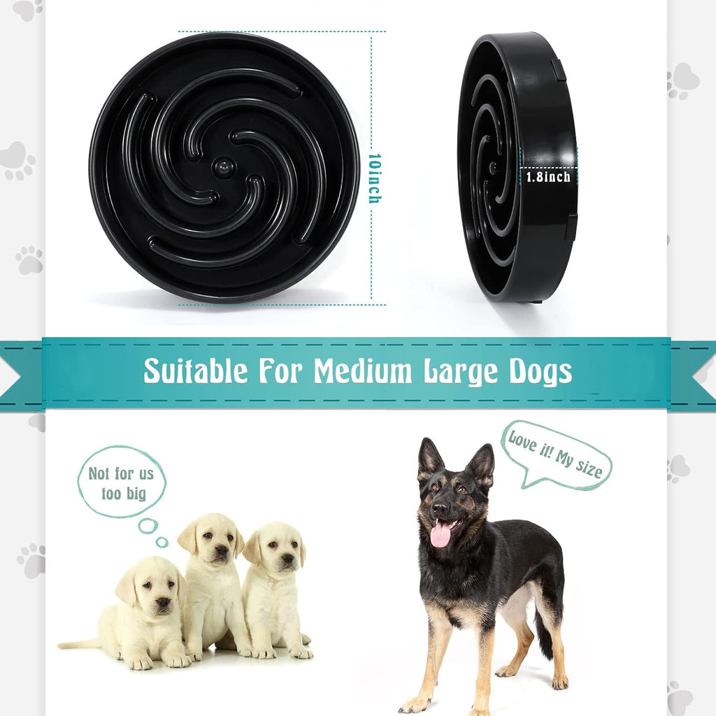 Slow feeder dog bowls for large medium dog non slip maze puzzle bowl pet slower food feeding dishes interactive bloat stop preventing choking healthy dog bowl, black - view 7