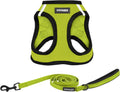 Voyager Step-in Air All Weather Mesh Harness and Reflective Dog 5ft Leash Combo with Neoprene Handle, for Small, Medium and Large Breed Puppies - Lime/Black Trim, Small