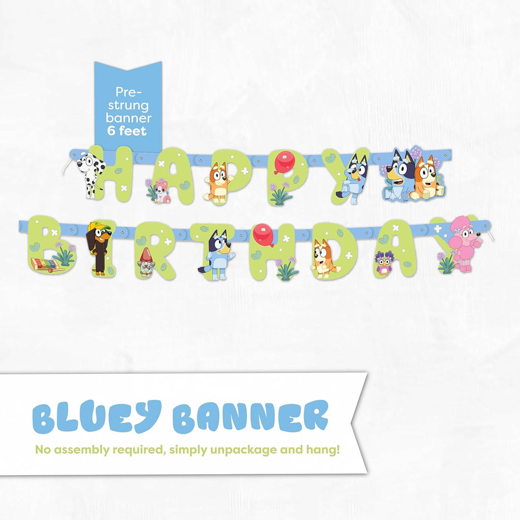Bluey Birthday Banner and Bluey Tablecloth - Birthday Decorations for Party | Officially Licensed Bluey Party Decorations, 54 x 84-Inch Table Cloth and 6-Foot Banner - view 4