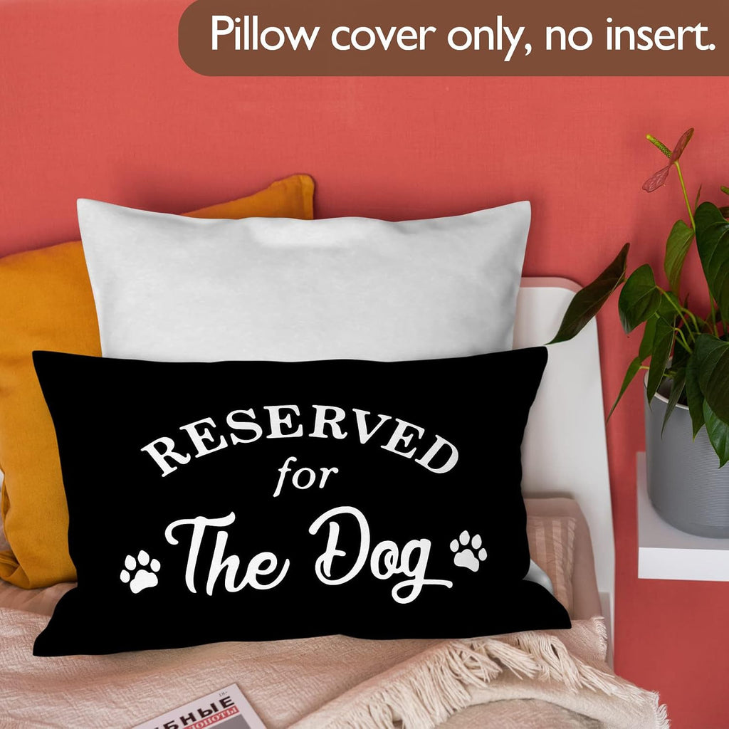 Reserved for The Dog Reversible Soft Pillow Covers Double-Sided, Funny Pet Paw This is My Spot Decorative Pillowcase, Pet Dog Lover Decor Decorations for Home Bedroom Living Room（12 × 20 Inch） - view 4