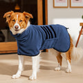 Microfiber dog bathrobe, super absorbent dog drying coat | fast drying towel wrap, adjustable bath robe for small, medium & large dogs