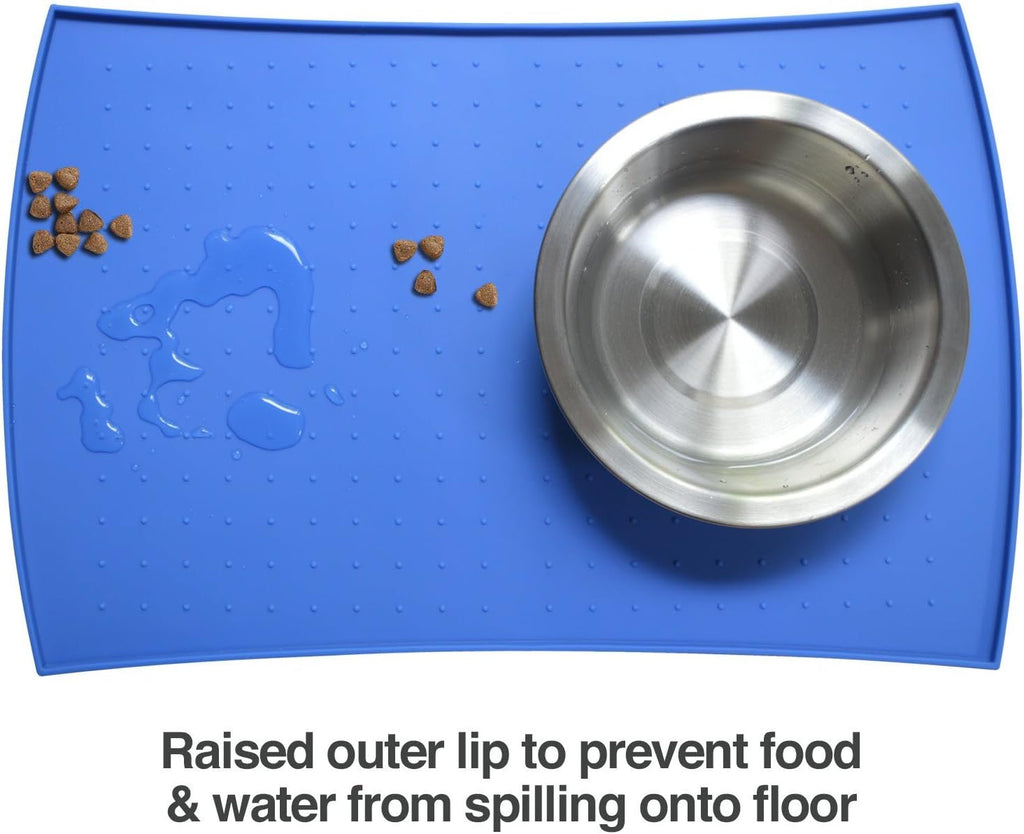 Small waterproof dog & cat food mat (18x12"). FDA grade silicone [superior hygiene, non-toxic, multiple sizes] - view 3