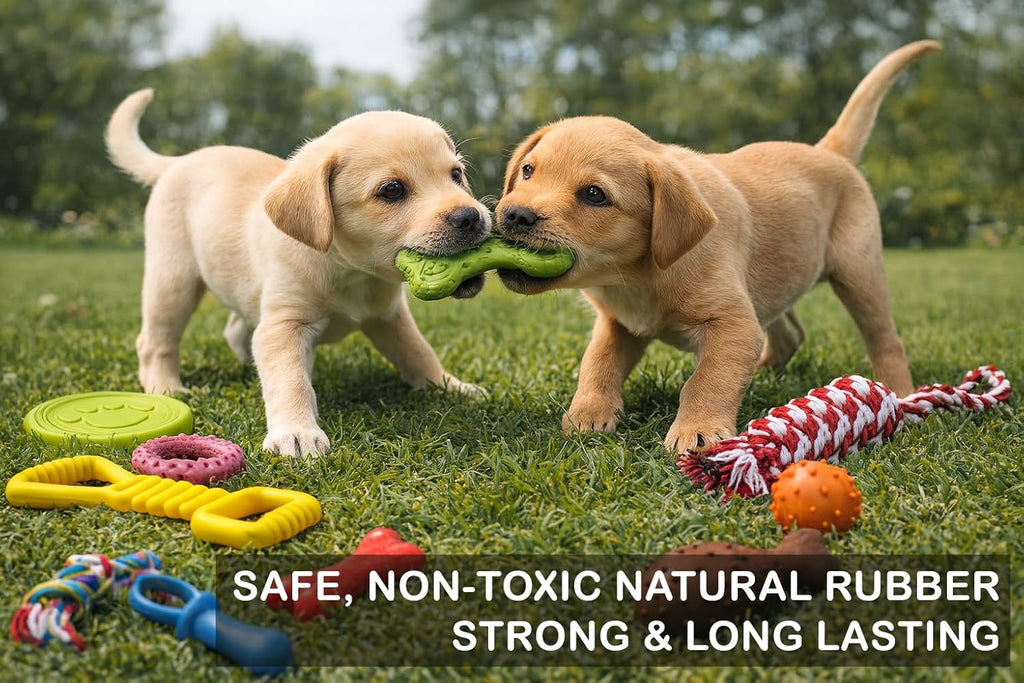 Chew toy natural rubber chew toy for interactive play toy ball rope rubber value set for small to medium breed dog mutt puppy - view 6