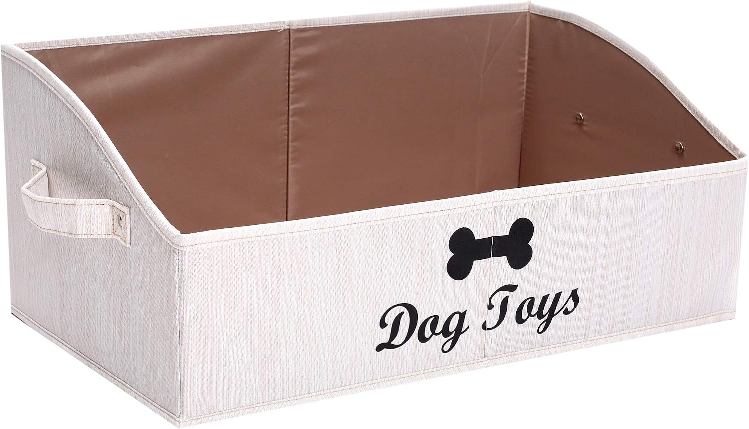 Linen-cotton blend dog toy basket and dog toy box, dog toy basket storage - Perfect for organizing pet toys, blankets, leashes, chew toys - Bone Paw - view 5