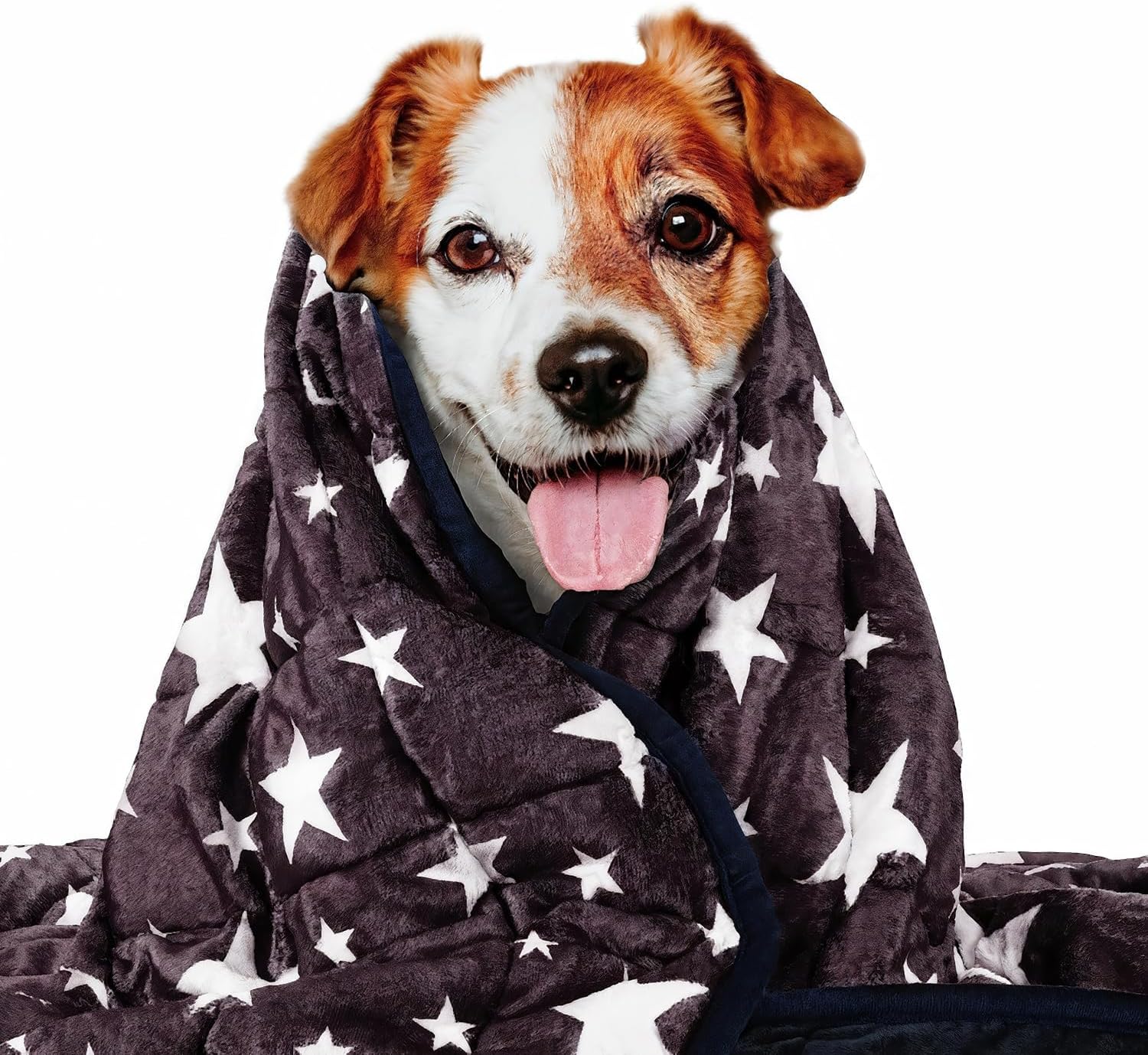 Weighted Blanket for Pets | Thunder Blanket for Dogs Anxiety | Premium Soft Minky | Relaxation & Calming & Anti Anxiety | Used in Car, Bed, Couch | Blue Grey Star, Washable Small (24"x32")