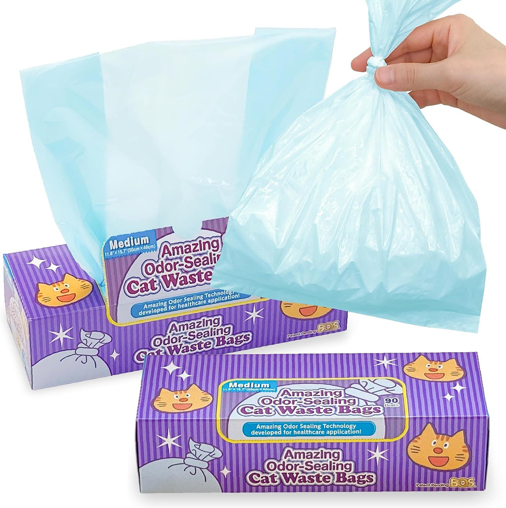 Amazing Odor Sealing Cat Waste Disposal Bags - Durable and Unscented [Size: M, Color: Light blue] (90 count, Pack of 3) (90 Bags) - view 8