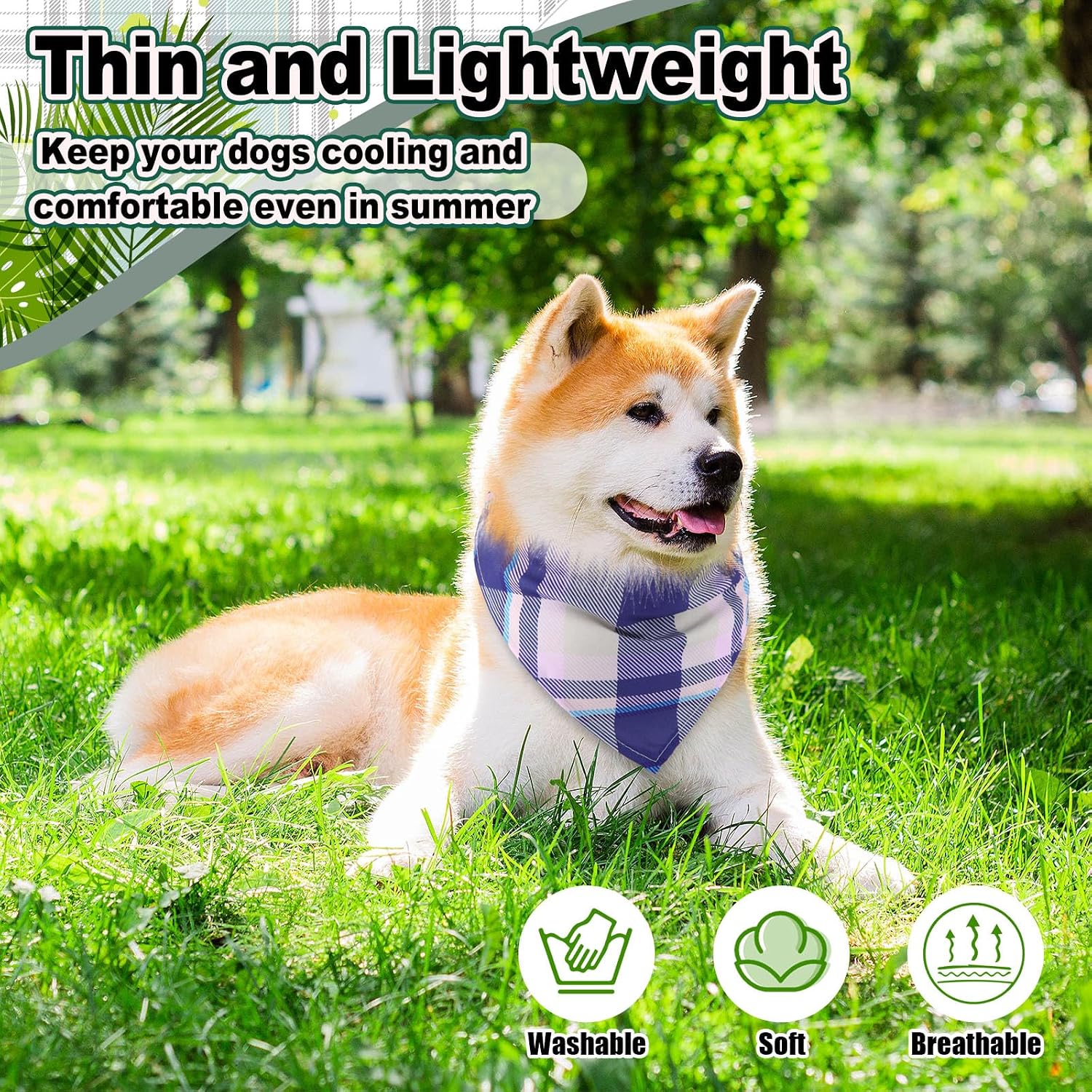 180 Pcs Plaid Dog Bandanas Bulk, Plaid Colorful Triangle Dog Scarf Bibs Adjustable Pet Kerchiefs for Medium Large Dogs Cats, Spring Summer Grooming Costume Party Accessories Decor - view 5