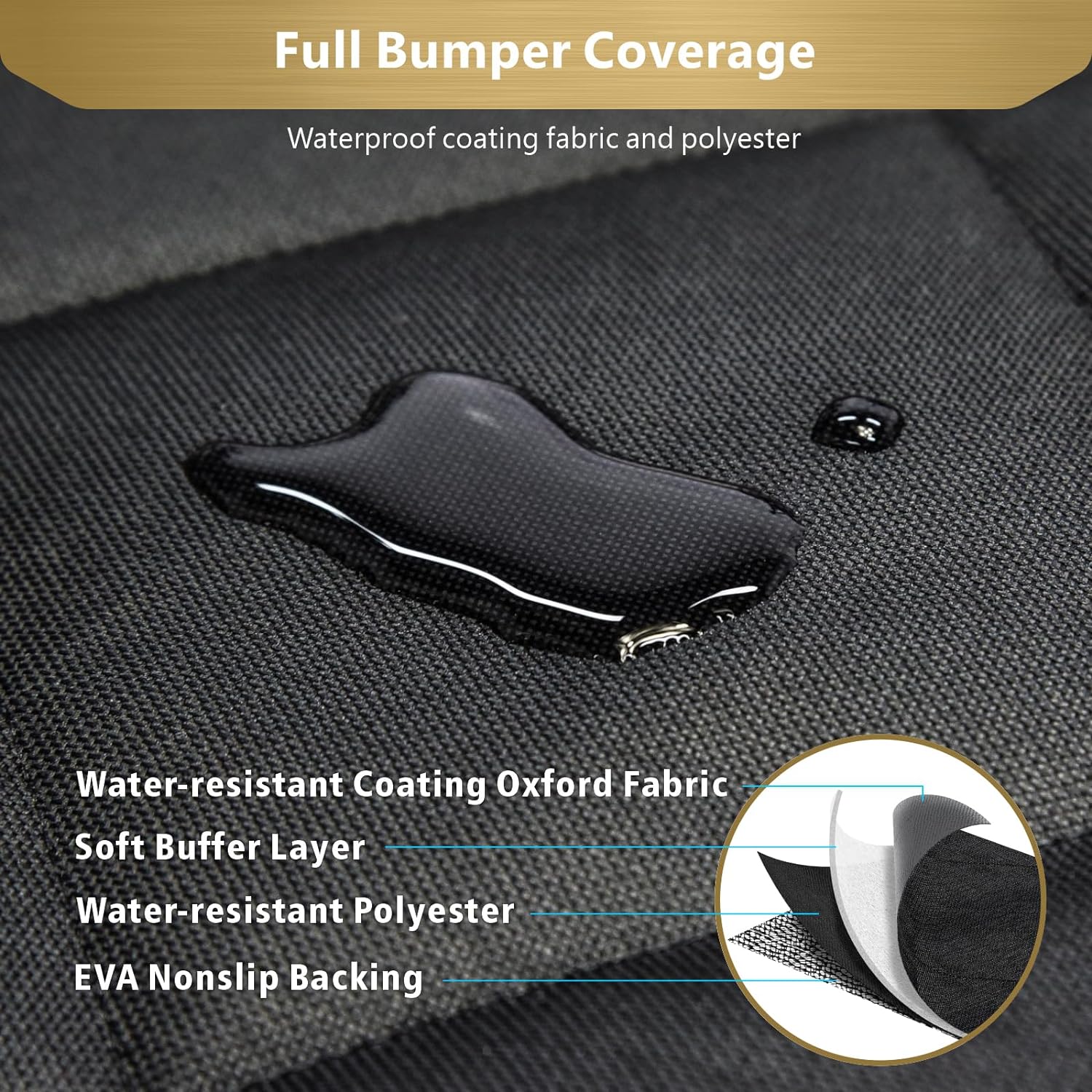 SUV Cargo Liner for Dogs - Trunk Cover with Bumper Flap Protector | Waterproof Pet Cargo Cover with Side Flaps, Non-Slip Trunk Mat, Rear Dog Car Seat Cover Prevents Scratches Pet Hair Mud Dirt - view 4
