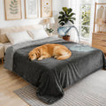 Waterproof Dog Blanket for Bed: King Size Water Proof Blanket, Gray | 100% Waterproof, Soft Double-Sided Flannel, King Size 108" x 90", Pet & Bed Protection, Machine Washable