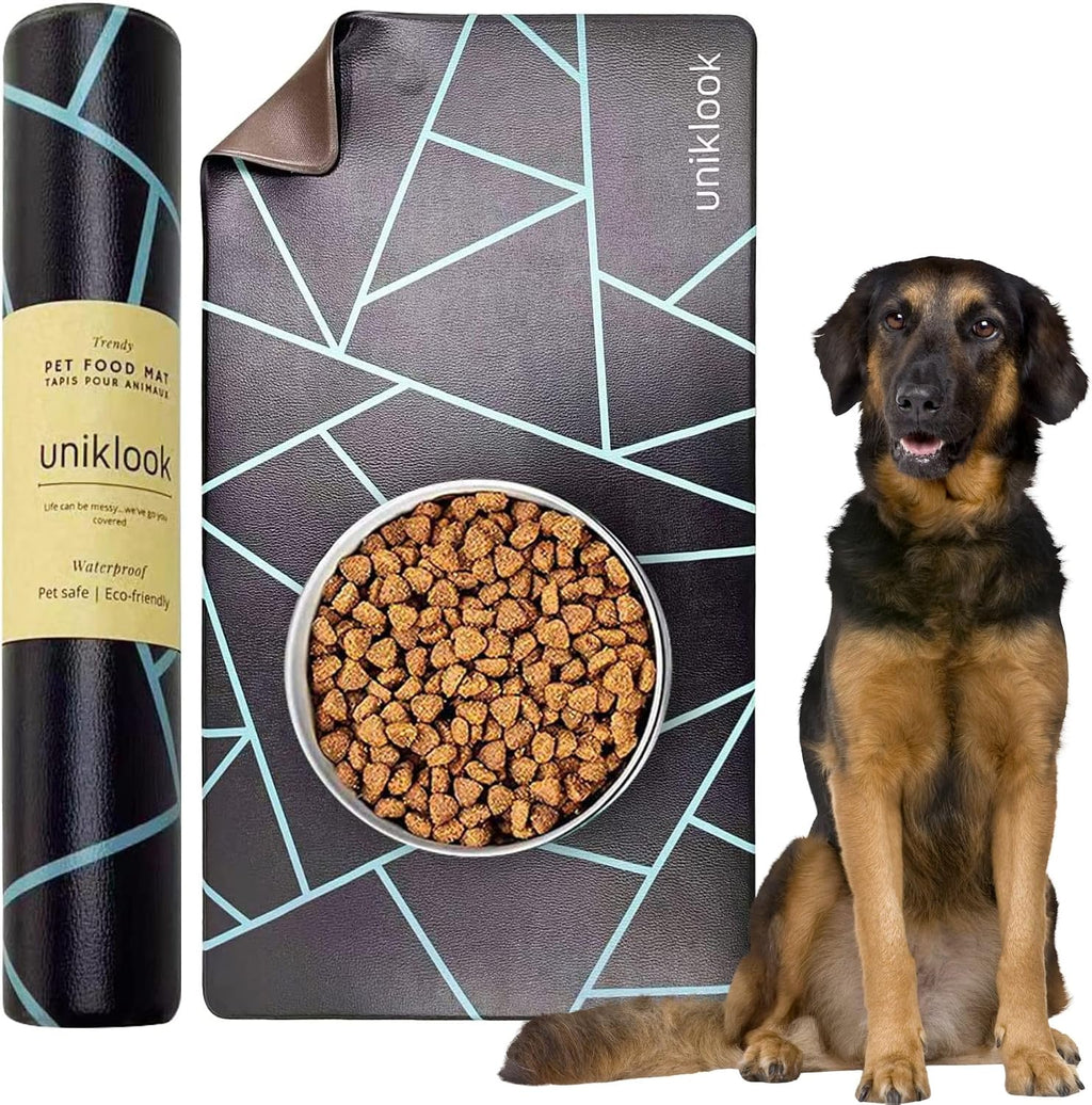 Large Pet Placemat, Dog Cat Food Water Bowls Mat Feeding Station Pet Safe 28" X 16.5" Waterproof Easy to Clean Dog Modern Designs Boho - view 3