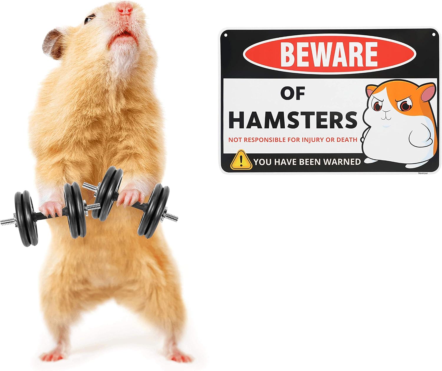 Hamster Sign Decor - 8 x 12 Inches - Aluminum - Hamster Cage Accessories - Hamster Gifts Things Toys Clothes Stickers Stuff - view 5