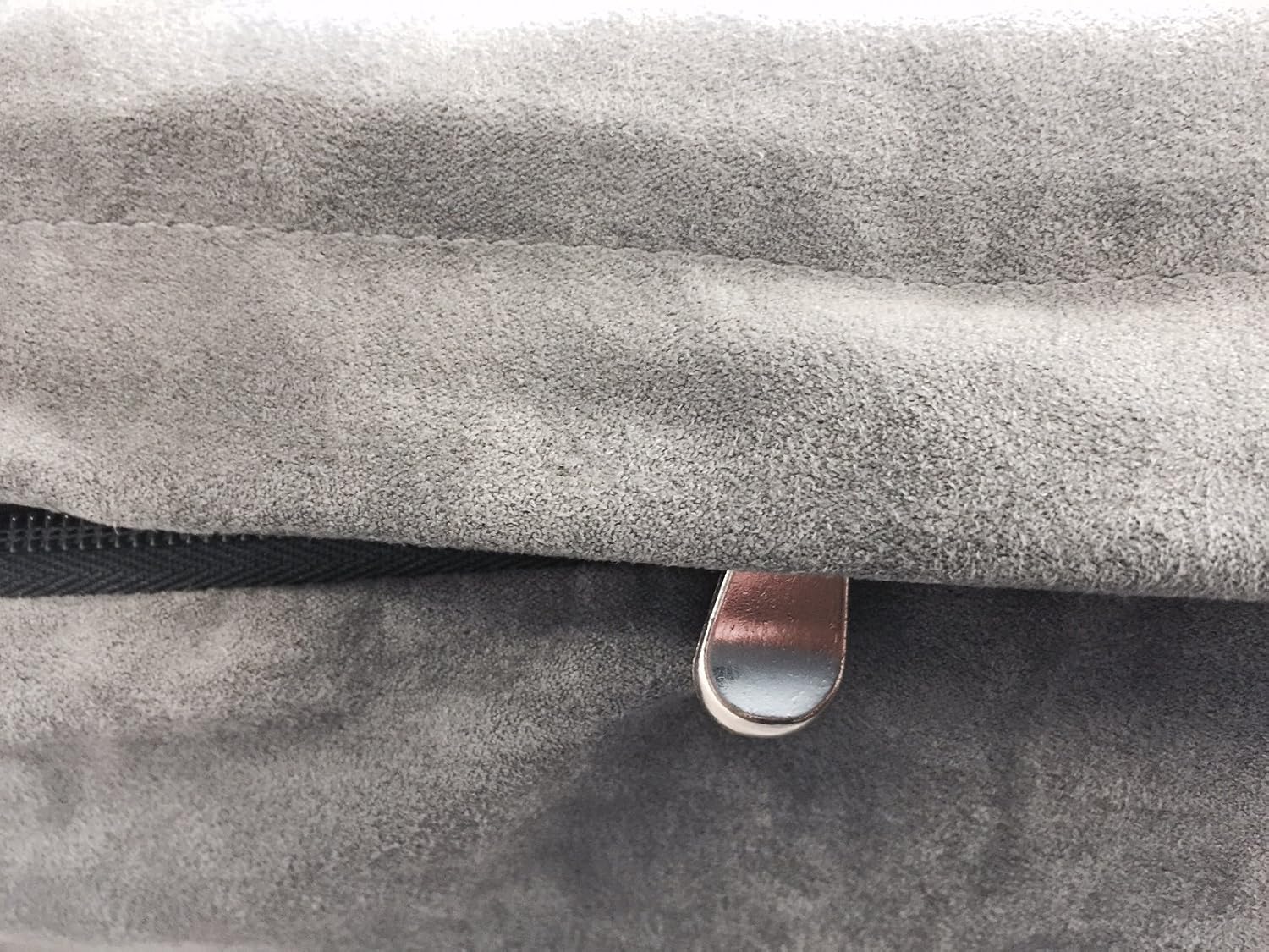 Orthopedic dog bed with memory foam for medium large pet, waterproof liner, washable microsuede gray cover, 41x27x4 inch (fit 42x28 crate) - view 7