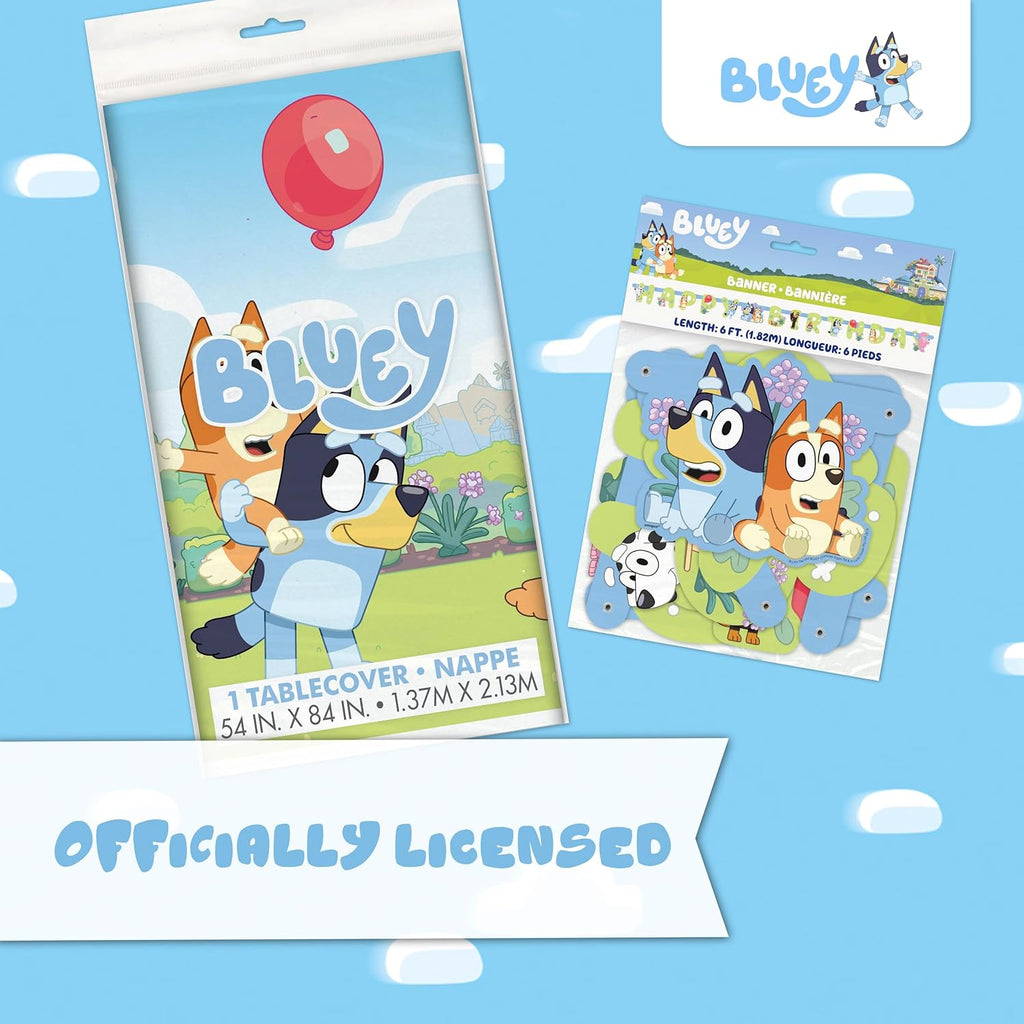 Bluey Birthday Banner and Bluey Tablecloth - Birthday Decorations for Party | Officially Licensed Bluey Party Decorations, 54 x 84-Inch Table Cloth and 6-Foot Banner - view 5