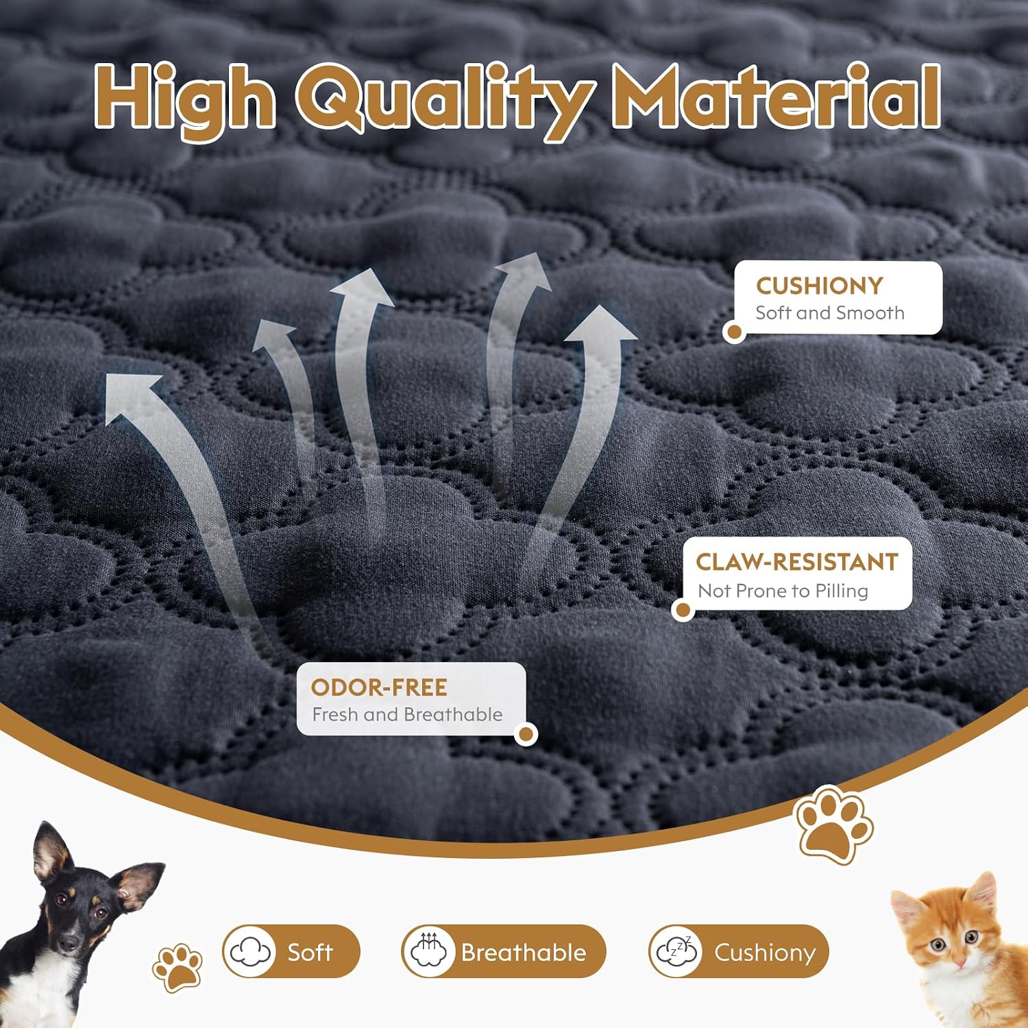 Waterproof Dog Blanket, Couch Cover for Dogs Washable, Reversible Dog Bed Cover.(Dark＆Light Grey, 82 X 102 Inch - 1 Pack) - view 5