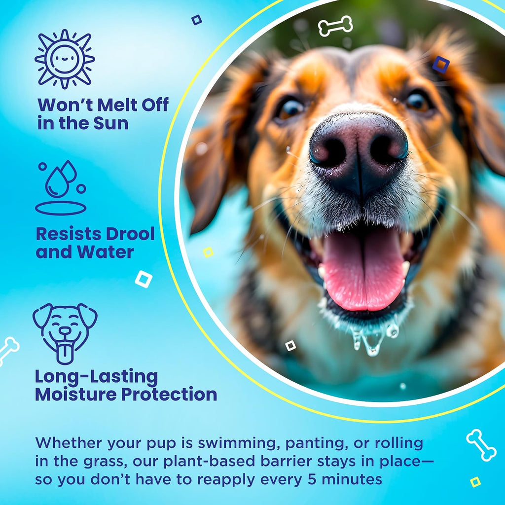 Sunscreen balm for nose & paws, 1 oz | lick safe natural sun protection, no zinc oxide, soothes dry cracked skin, for pink noses and light coated dogs, USA made - view 5