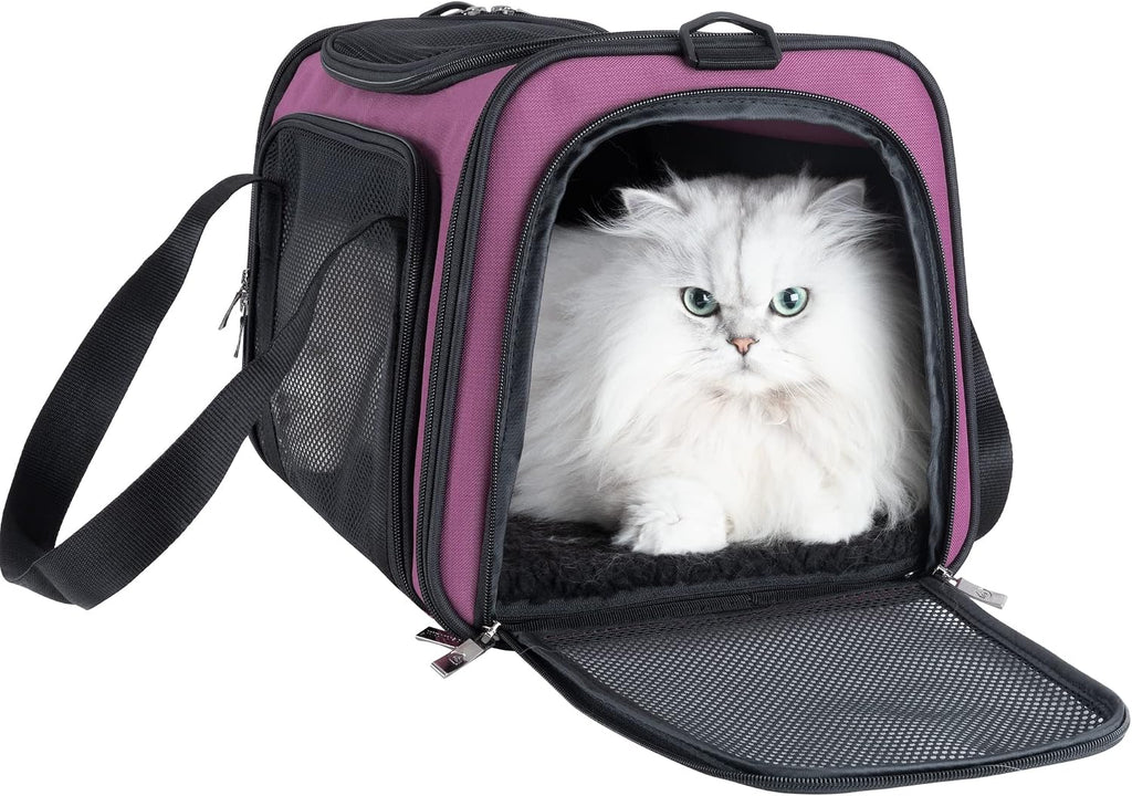 Easy load pet carrier for medium cats and small dogs