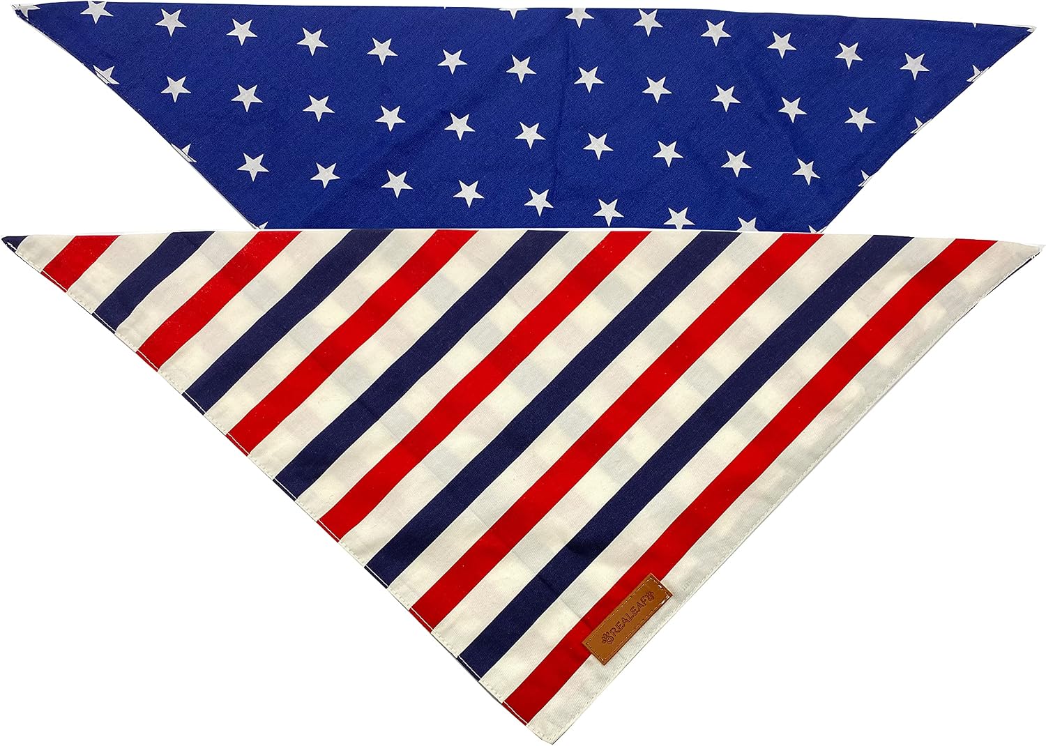 4th of July Dog Bandanas 2 Pack, Reversible American Flag Pet Scarf for Boy and Girl, Premium Durable Fabric, Patriotic Bandana for Medium and Large Dogs (Large) - view 3