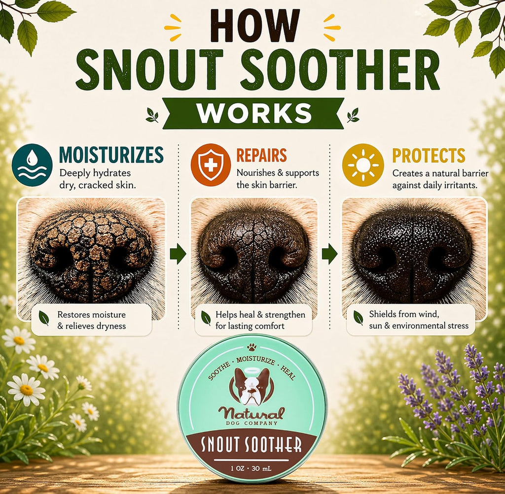 Snout Soother Dog Nose Balm – Moisturizer for Dry Crusty Noses, Summer Care for Outdoor Dogs, Hot Weather, Beach Days & Walks with Coconut Oil & Shea Butter, 2 oz Tin - view 4