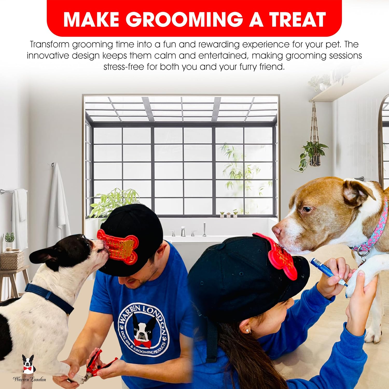 Distract-A-Hat - Dog Grooming Distraction Lick Hat for Nail Clipping and Grooming – Adjustable Fit with Adhesive Dog Lick Pad, Spreader & Cleaning Brush Included - view 3
