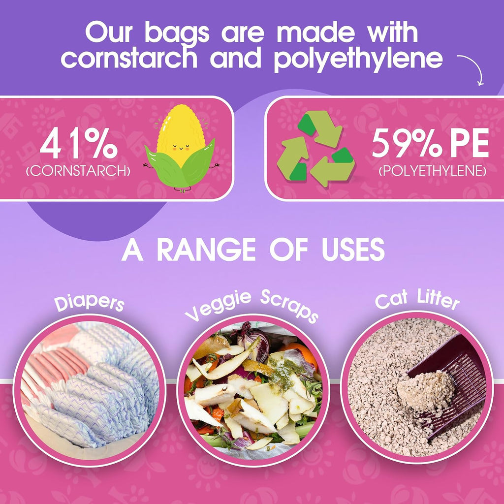 Dog Poop Bags Rolls, 720 Count, Lavender Scented, Colorful - view 6