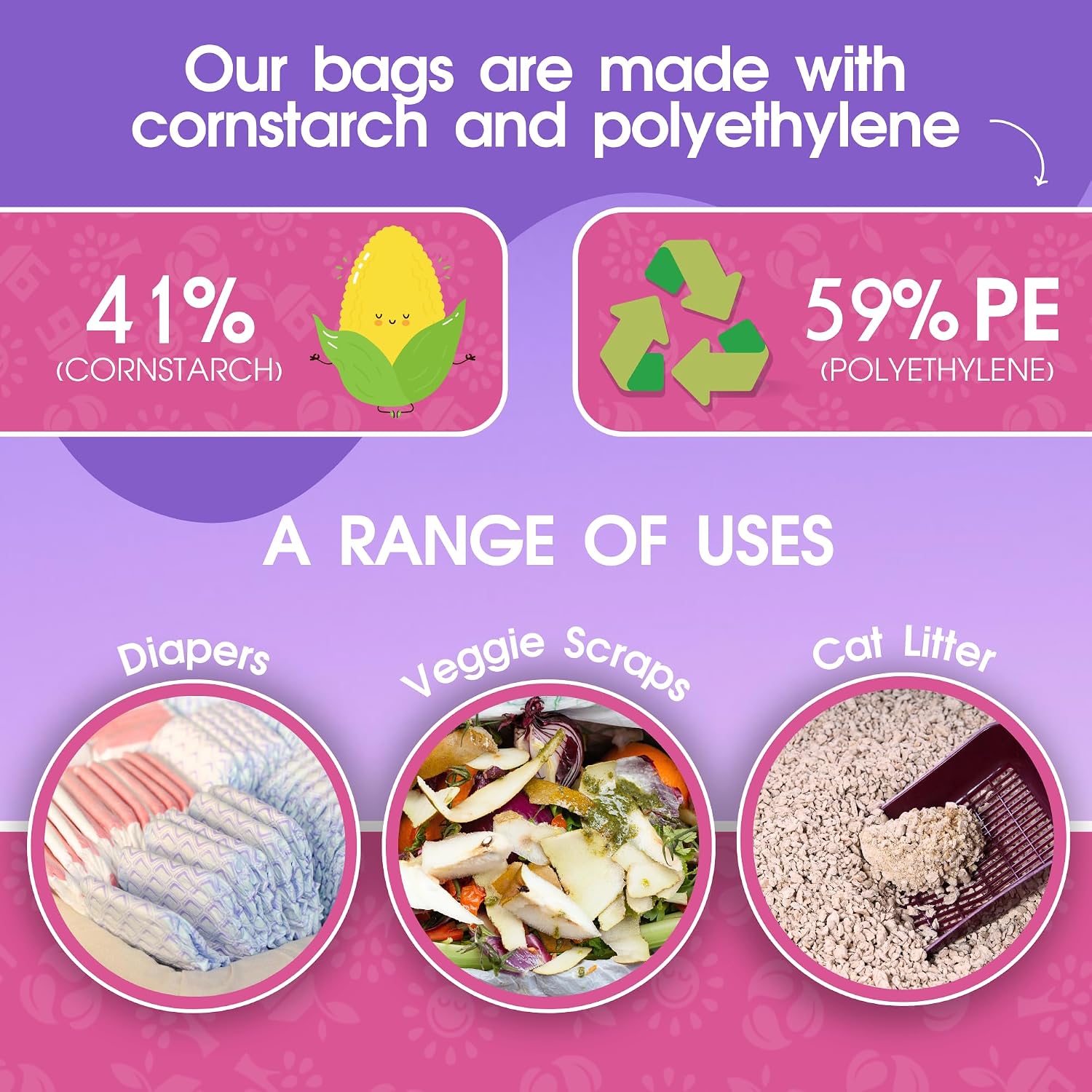 Dog Poop Bags Rolls, 720 Count, Lavender Scented, Colorful - view 6