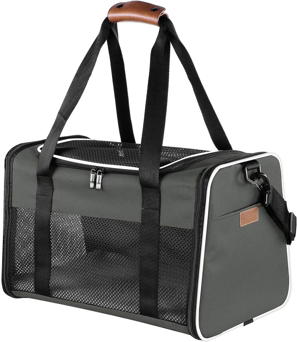 Cat carrier - portable foldable dog pet carrier, soft-sided pet bag up to 15 lbs, airline approved travel puppy carrier