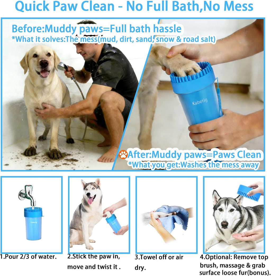Dog Paw Cleaner Cup with Detachable Top Brush for Small-Medium Dogs | Quick-clean muddy paws with soft bristles, one-step top brush grabs loose fur, lazy-friendly design, fits paws 1.5-2.5“ wide - view 3