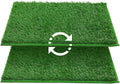 Dog Grass Pee Pads, 14.1x18.1in Artificial Grass Pad for Potty Tray | 2 Pack, Hemmed Edge, Fake Grass for Dogs to Pee On, Washable, Replacement Turf, Outdoor Indoor Pee Grass Patch, Easy to Clean