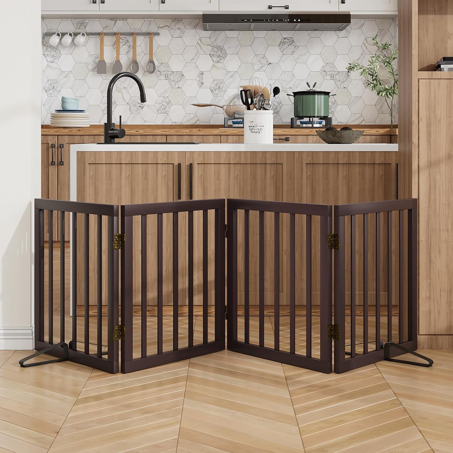 Dog Gate for Stairs,Foldable Dog Gate for Indoor Doorways House,Freestanding Pet Gates for Dogs,Doogie Puppy Fence Gate - view 2