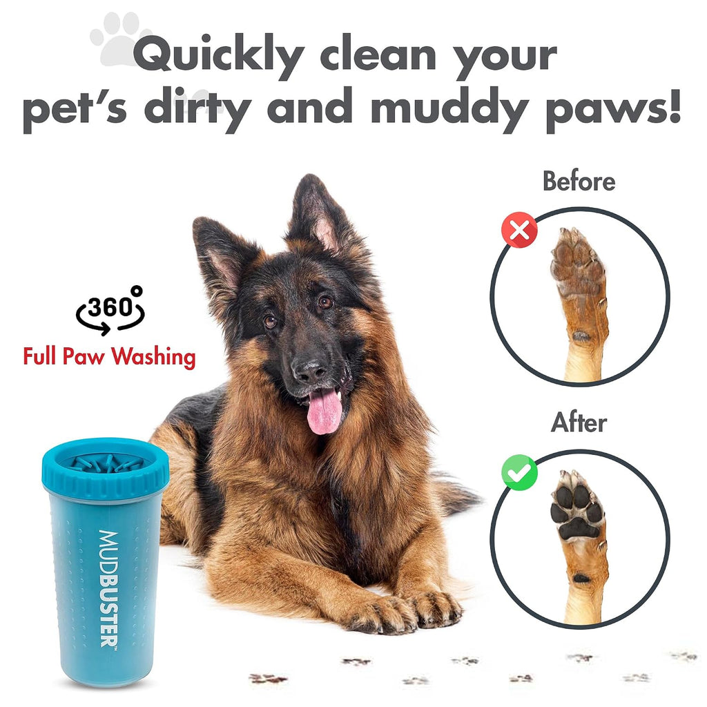 Large dog paw cleaner, blue, fits 2.5"-3.5" wide paws, gentle silicone bristles for quick, easy cleaning - view 4