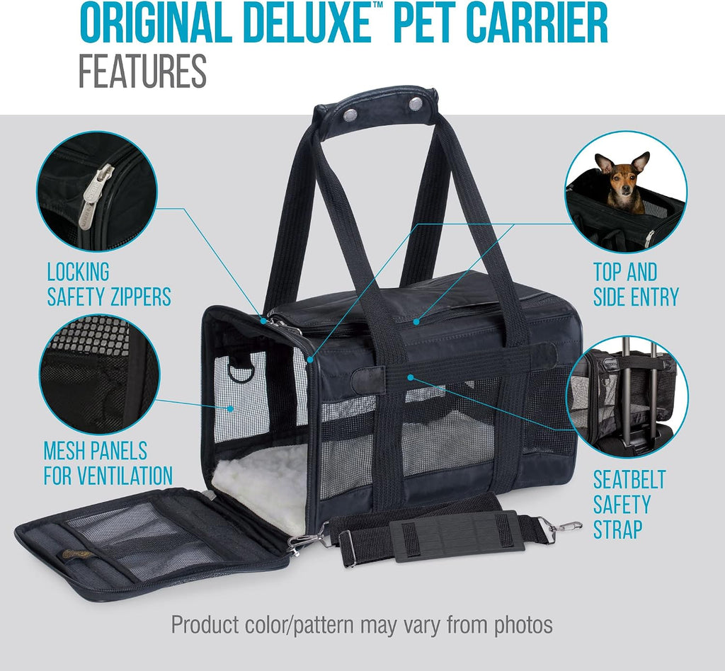 Sherpa Original Deluxe Travel Pet Carrier, Airline Approved & Guaranteed On Board - Black, Medium - view 7