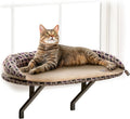 Bolster Kitty Sill Cat Window Perch Bed for Large Cats, Orthopedic Window Hammock Holds 40 lbs, Washable Cover, Indoor Windowsill Furniture Bed Seat - Tan/Kitty Unheated 14 X 24in