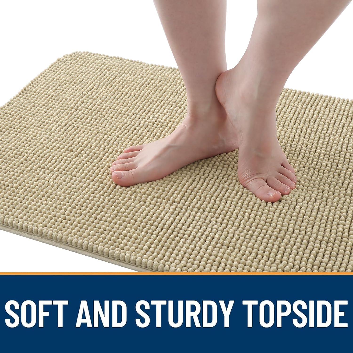 Dog Door Mat for Muddy Paws 32x20, Ultra Absorbent Chenille Mud Doormat, Non-Slip Washable and Dirt Trapping Indoor Doormat for Entryway, Quick-Dry Front Door Mat for Indoor Dogs, Beige - view 2