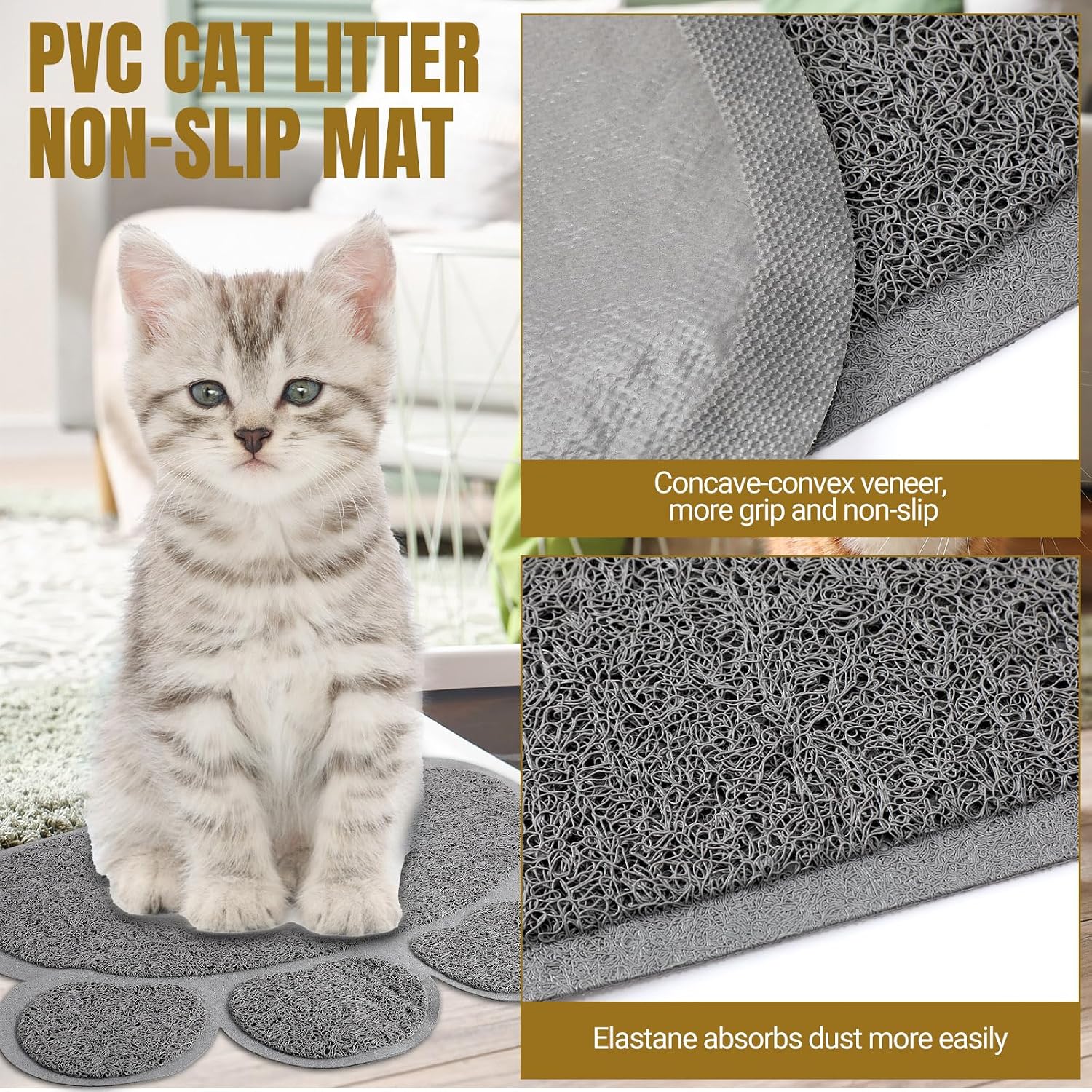 7 pcs small cat kitten starter kit - litter box, paw mat, double bowls, toy teaser stick, collar - essentials kit for 1-3 lbs beginner (pink) - view 4