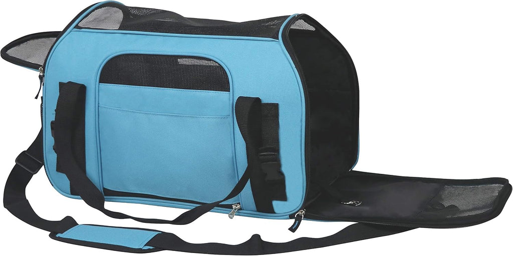Soft-sided pet carrier for cats & small dogs (3-year warranty) | airline approved, removable bed & cover, built-in leash, luggage sleeve, seat belt loop, waterproof, durable, foldable - view 3