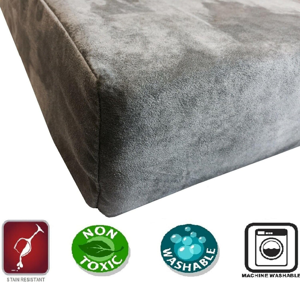 Orthopedic gel memory foam pet dog bed, waterproof liner with external microsuede cover and bonus antislip cover (microsuede gray, 41"x27"x4" inches) - view 2
