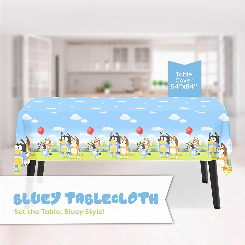 Bluey Birthday Banner and Bluey Tablecloth - Birthday Decorations for Party | Officially Licensed Bluey Party Decorations, 54 x 84-Inch Table Cloth and 6-Foot Banner - view 3