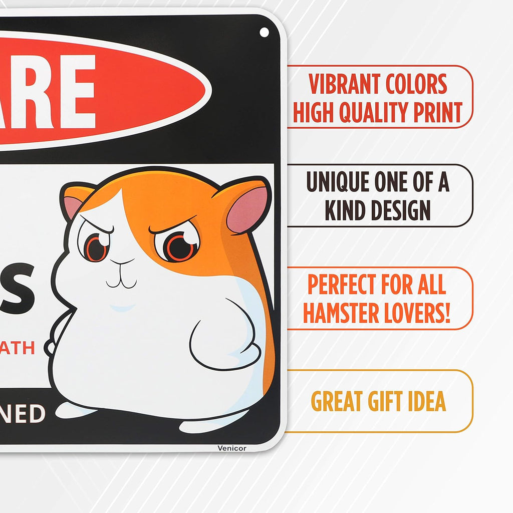 Hamster Sign Decor - 8 x 12 Inches - Aluminum - Hamster Cage Accessories - Hamster Gifts Things Toys Clothes Stickers Stuff - view 3