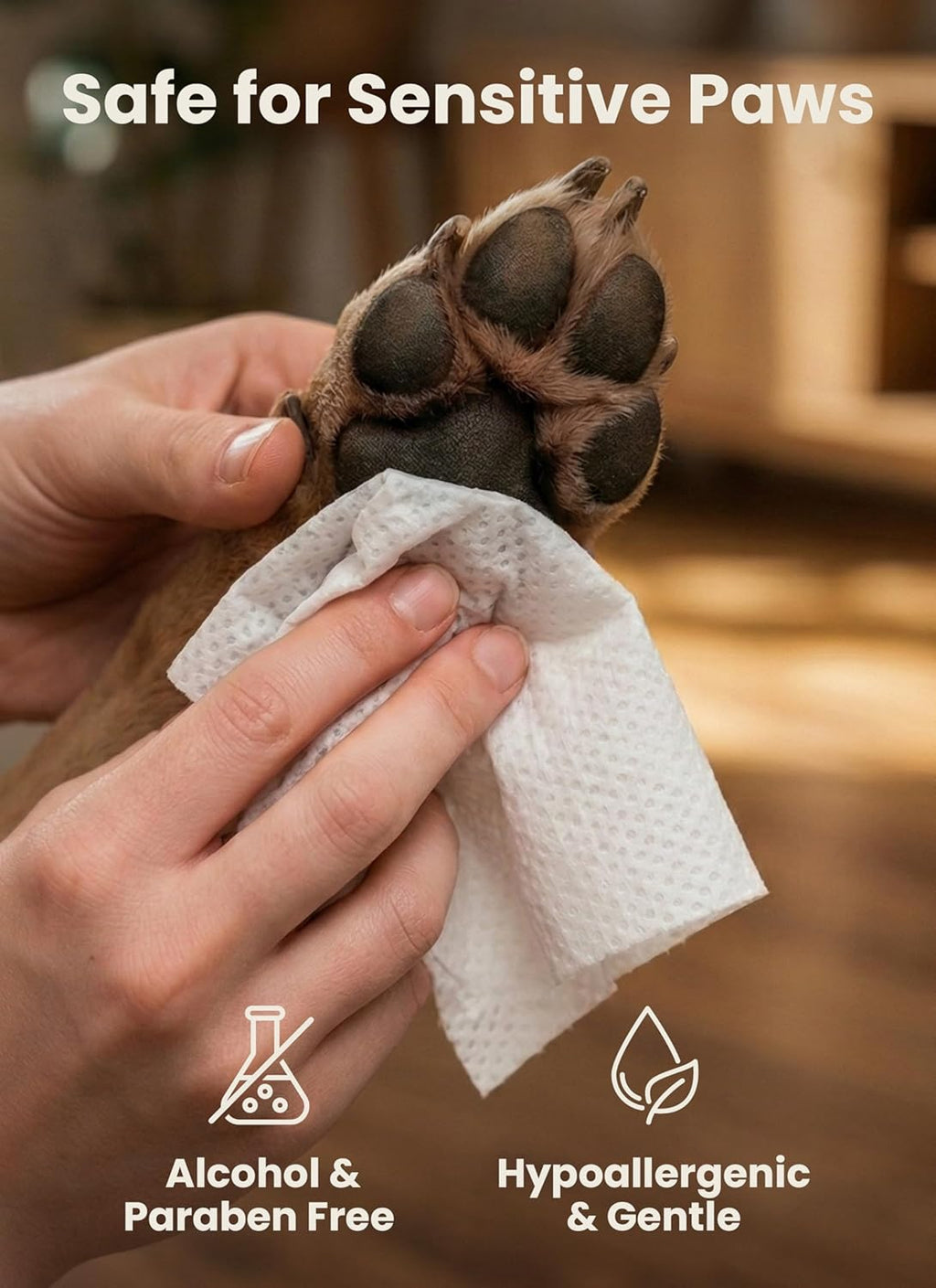Dog wipes – hypoallergenic pet wipes for paws, body & butt – cleaning & hydrating, green tea scent, 240 count - view 6