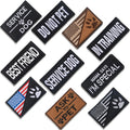 10 pieces service dog patches ask to do not pet patch vest removable tactical pet in training hook and loop harness American flag patch set (delicate style)