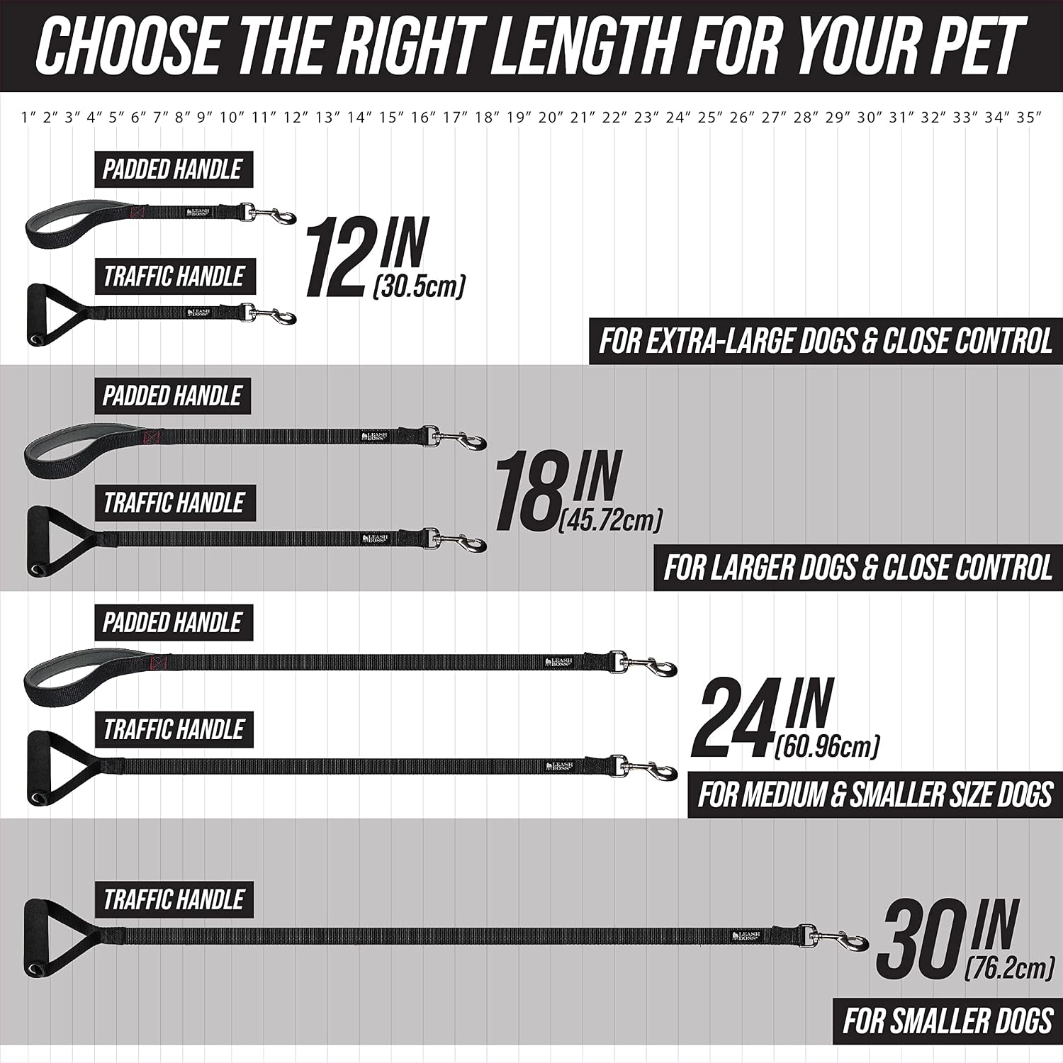 Traffic Handler - Short Dog Leash with Traffic Handle for Large Dogs - Great for Double Dog Couplers, Service Dogs, and Training (12 in, Red) - view 2
