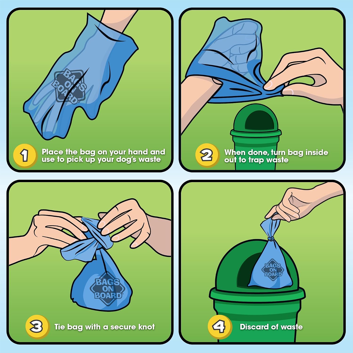 Dog Poop Bags, Strong Leak Proof Waste Bags, 315 Count | Strong Leak Proof Dog Waste Bags, 9 x 14 Inch Size, Durable Cleanup Solution, Blue Bags, 315 Count Refill Pack - view 2