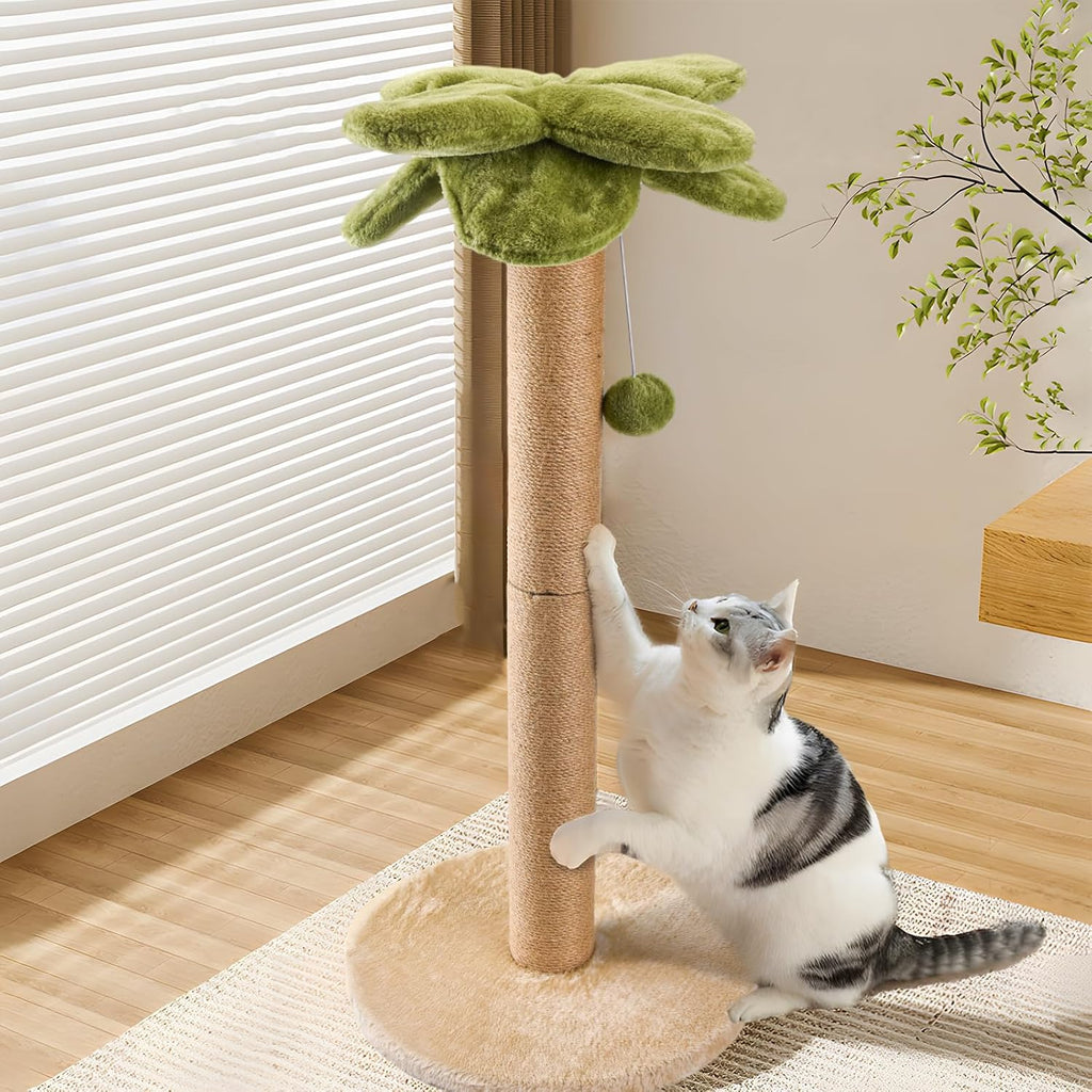 Cat Scratching Post Palm Tree Shape, Sturdy 34 inches Tall Sisal Scratching Post, Cute Cat Scratching Post for Indoor Cats - view 7
