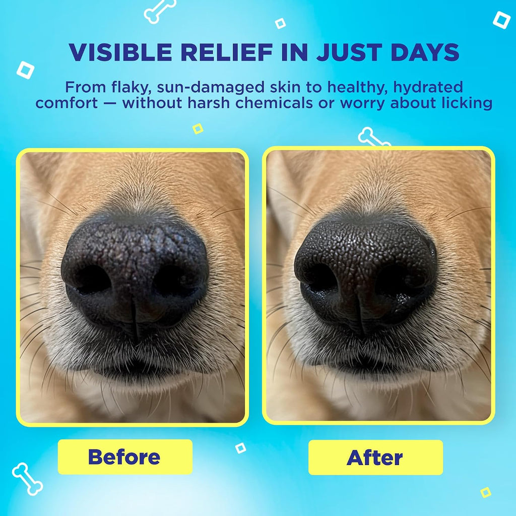 Sunscreen balm for nose & paws, 1 oz | lick safe natural sun protection, no zinc oxide, soothes dry cracked skin, for pink noses and light coated dogs, USA made - view 3