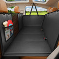 Hard Bottom Dog Car Seat Cover for Back Seat, Waterproof Hammock | 400 lbs Support, 45% More Space, PU Leather, Waterproof, Scratch Resistant, Non-Slip, Mesh Window, Dog Seat Belt Included