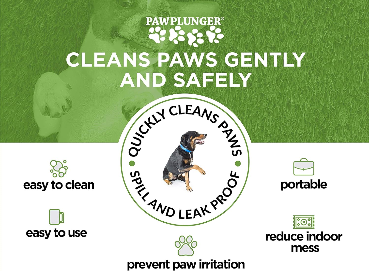 Dog paw cleaner - dog and puppy essentials - portable dirty paw washer - ideal for medium dogs - black - view 3