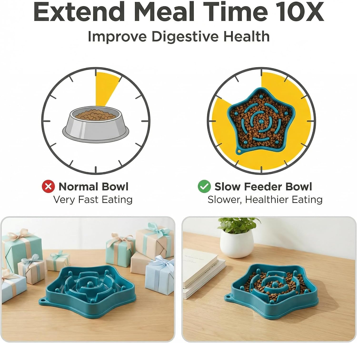 Pet slow feeder bowl for small dogs, puzzle feeder for petite dogs, anti-choking, slow eating, 350ML capacity, BPA-free, small size - view 3