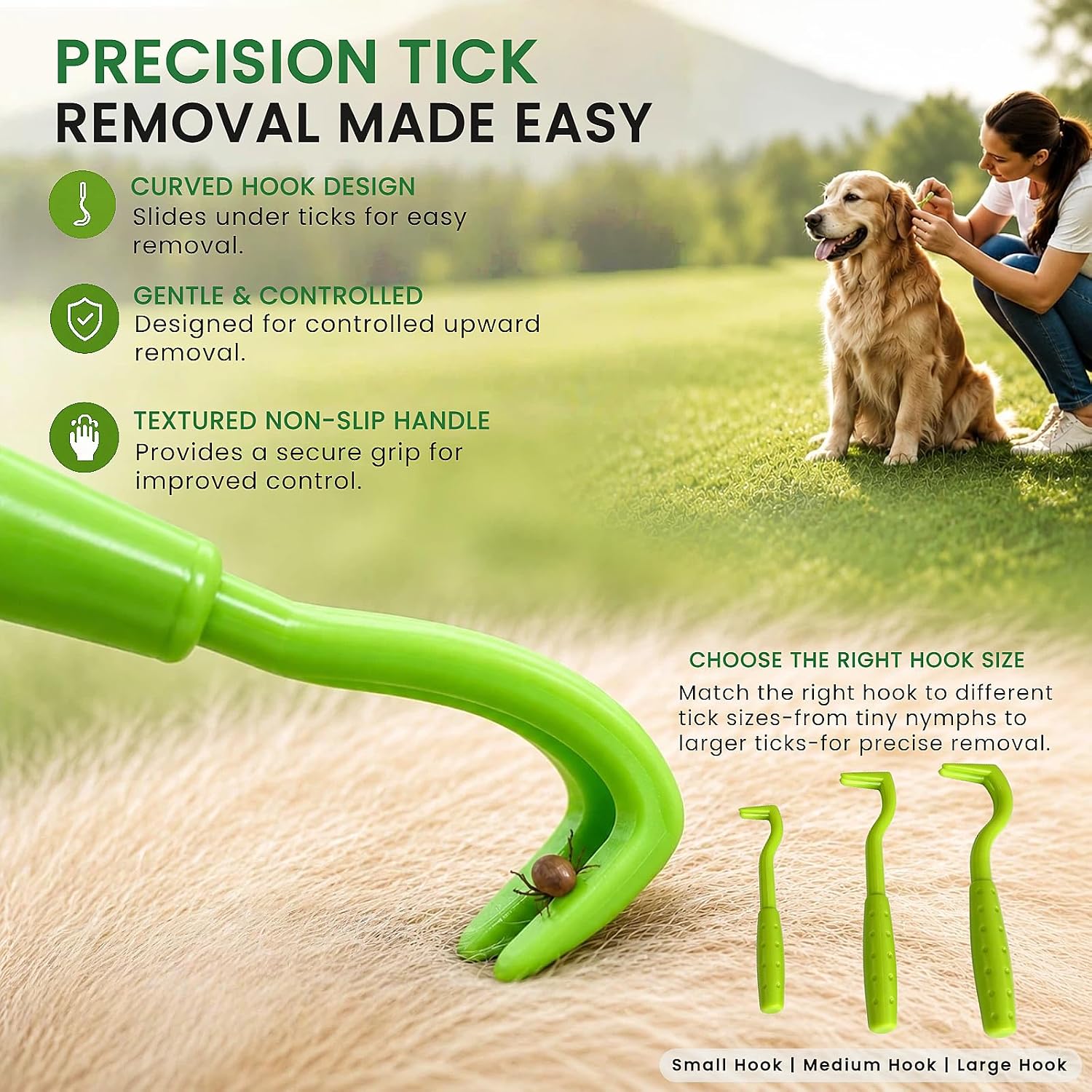 16-Piece Professional Tick Removal Tool Kit, Stainless Steel Tick Remover Tweezers, Hooks & Accessories for Dogs, Cats & Humans, Outdoor Camping Essentials - view 3