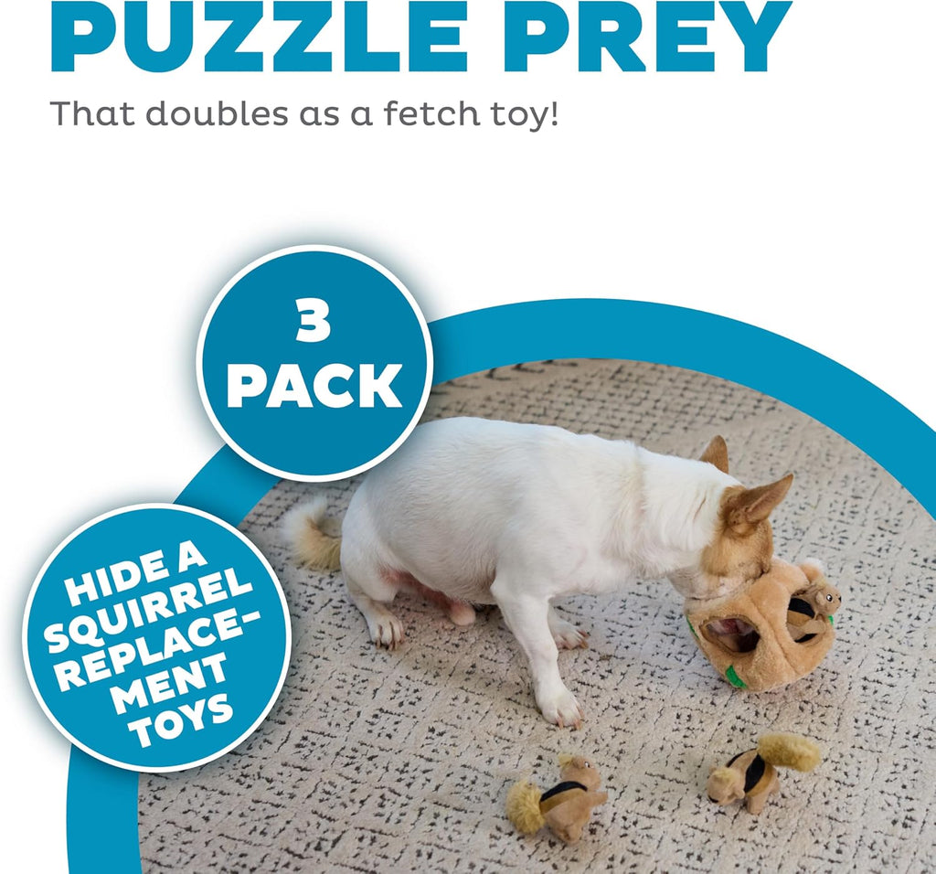 Squeakin’ Squirrels – 3‑Pack Plush Squeaky Dog Toys for Puppies, Small Dogs & Hide-A-Squirrel Replacements - view 2