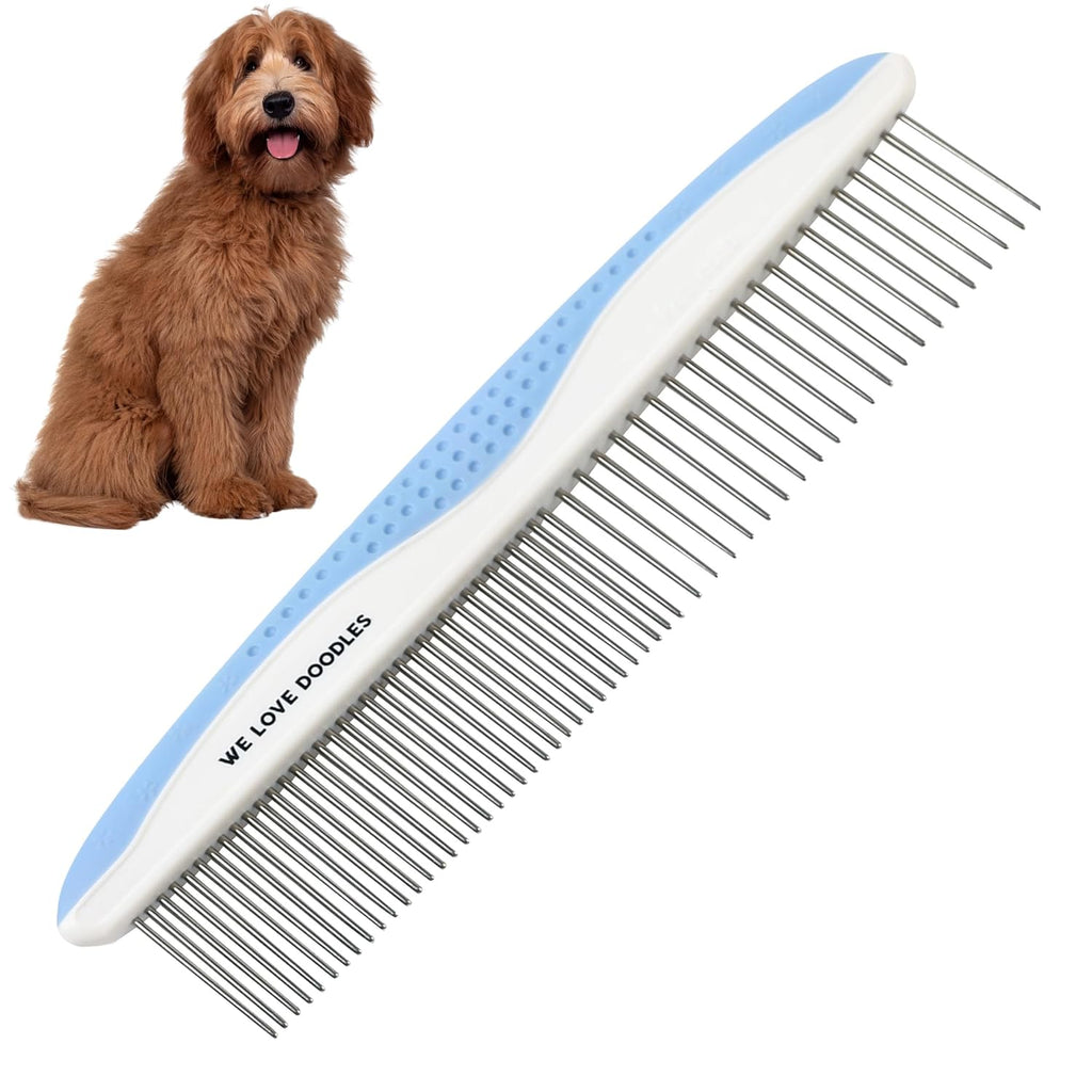 Metal Comb for Dogs, Dog Grooming Detangler Combs For Matted Hair, 2 Pack | Best Comb for Golden Doodles & Poodles, For Dematting & Detangling Pets And Cats, Fine Tooth Stainless Steel Greyhound Comb - view 7